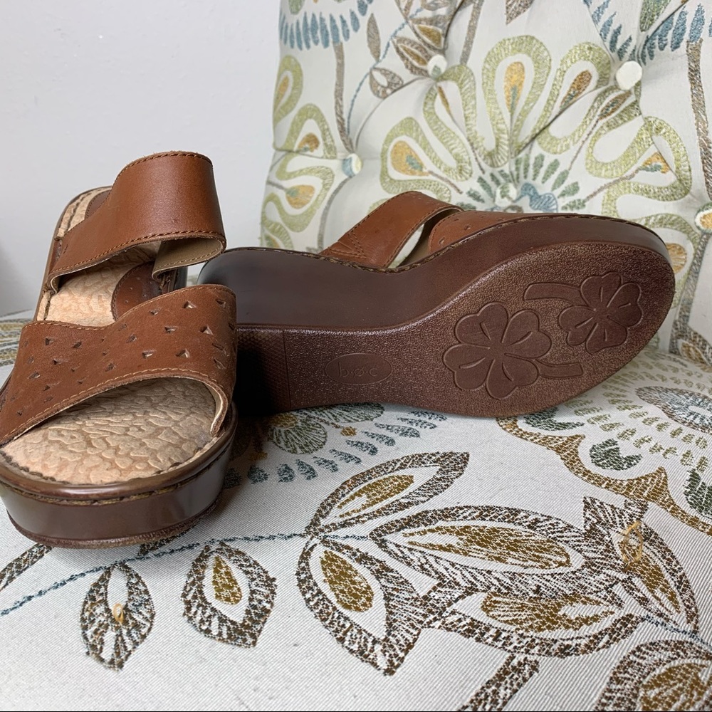 BOC Born Strap Sandals Shoes Wedge Leather Size 8 - Picture 4 of 5